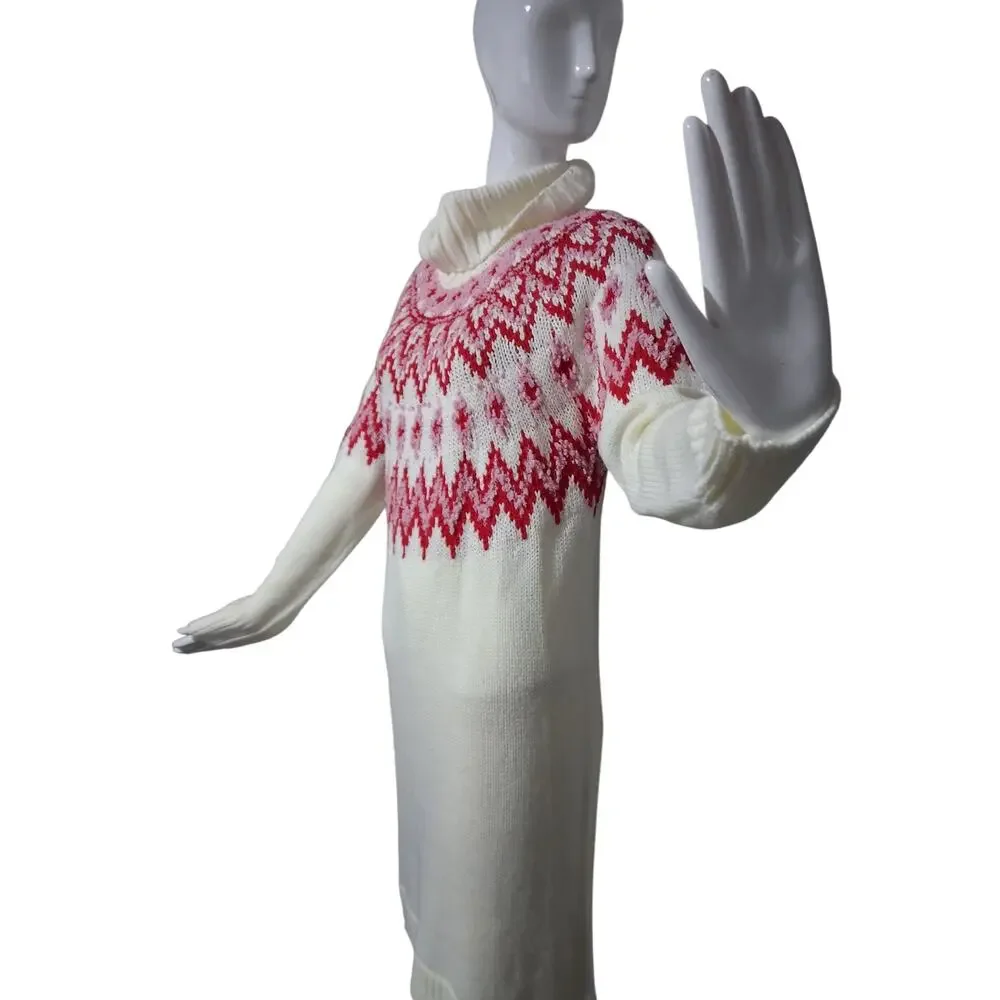Francesca's Alberta Women's size XL Long Sleeve Fairisle Sweater Mini Prep Dress